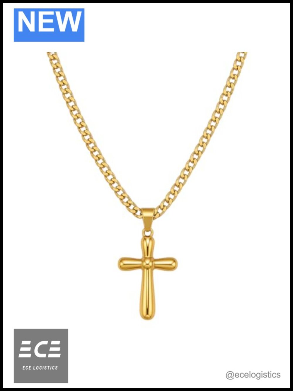 14k Gold Plated Cross Necklace Dainty Pendant Women